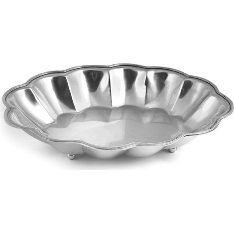 H&H Sheffield Vassoio Ovale 28 x 21 cm, Ottone, Argento