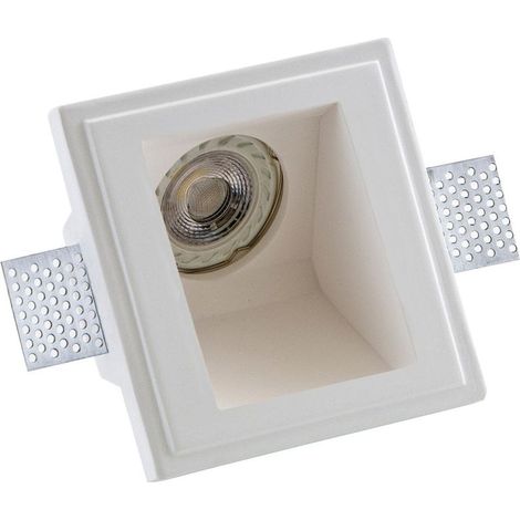Douille De Spot Encastrée En Plâtre Disparaît 12x12cm Carré Led Faux Plafonnier (1/3)