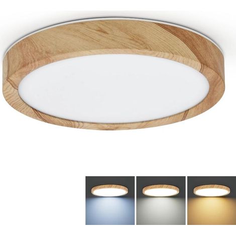 Lámpara de techo empotrada LED, luz de techo ultrafina de 23 cm, lámpara de techo redonda de 12 W, 3 colores intercambiables (3000 K-6000 K) (1/4)