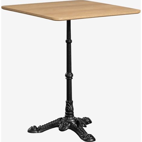 SKLUM Quadratischer Bartisch aus MDF Azteca Naturholzbraun - Schwarz 70 x 70 cm (1/5)