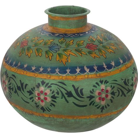 Signes Grimalt Dekorationsvase  Eisen -Topf- und grüne Halter 30x36x36cm 28033333