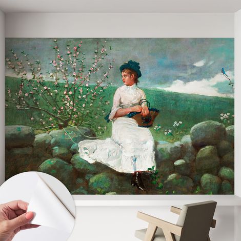 Papier peint autocollant avec imprimé pour décoration intérieure pour rénovation a motif Calme floral 152x104 cm (1/5)