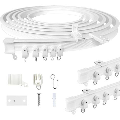 m flexible Deckengardinenschiene, gebogene Gardinenschiene mit geräuschlosen Rollen, ideal für Fenster, Sichtschutz und Inneneinrichtung (1/4)