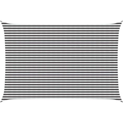 Voile d'ombrage gris anthracite et blanche 4 x 6 mètres en PEHD (1/5)