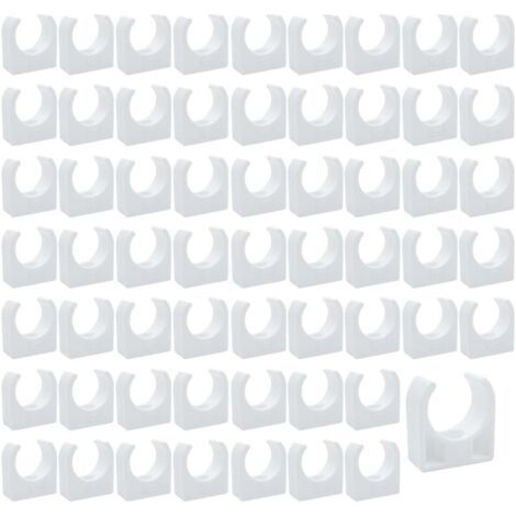 Clips de Tuyau en Plastique-60 pièces Support en U pour tuyau en PPR,Pour la plomberie et la tuyauterie,Vis non incluses(Diamètre intérieur 20mm)-Chrom (1/5)
