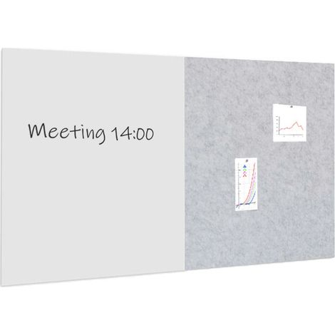 Tableau blanc avec un panneau acoustique 100×200 cm - Gris clair (1/5)