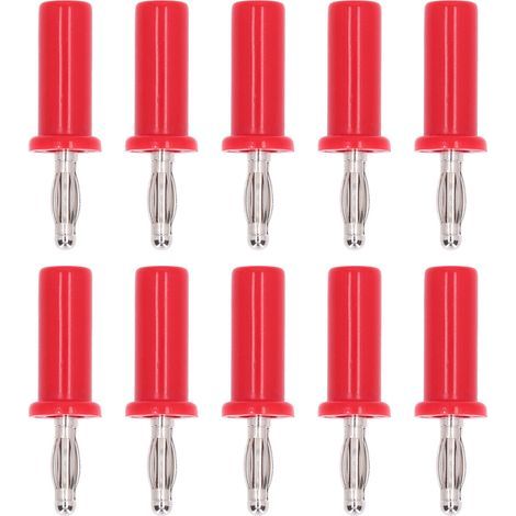 Lot de 10 connecteurs banane en laiton ABS soudés pour haut-parleurs d'instruments électroniques, 4 mm, rouge (1/5)