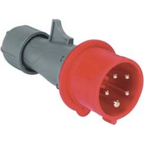 1PZ SPINA INDUSTRIALE VOLANTE ROSSO 3P+N+E CEE IP44 -16A colore rosso