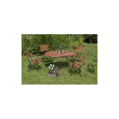 Schlossgarten Set 5tlg 4 Sessel Tisch oval 140x90cm