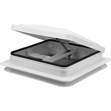 Kit d'aération de Toit pour Camping-car 35,6 X 35,6 Cm, Couvercle Blanc Universel Résistant aux Intempéries, Remplacement Manuel de Ventilation de Plafond pour Camping-car avec Interrupteur (1/4)