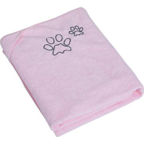 Hundehandtuch Microfaser saugfähig schnelltrocknend 77x97cm Rosa (1/5)