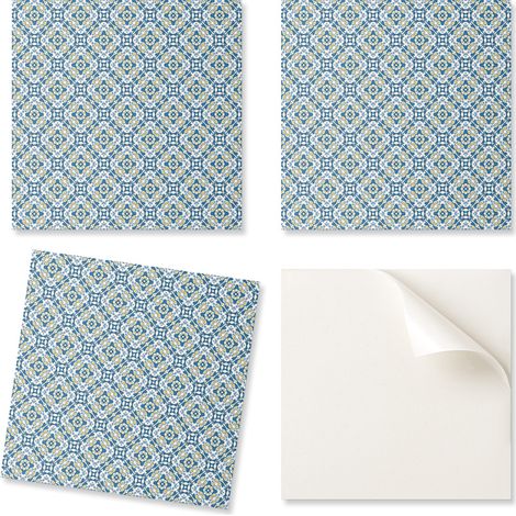 Baldosas de vinilo impresas listas para instalar, con estampado geom茅trico, 20x20x20 cm.
