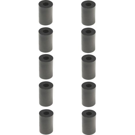 Entretoise plastique M12 – Lot de 10 – Diamètre extérieur 25mm – Hauteur 10mm – Pour fixation sur métal et bois dur (1/2)