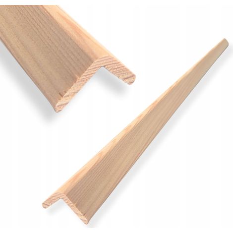 Cornière bois mélèze, baguette d’angle rabotée, profil 30 x 30 mm, longueur 120 cm