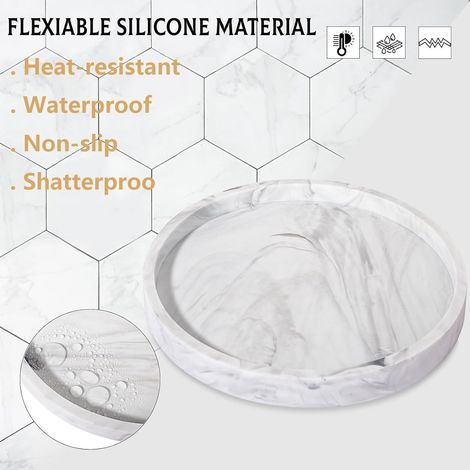 Silicone round storage tray bathroom storage box kitchen multi-purpose seasoning storage rack 23cm (1/5)