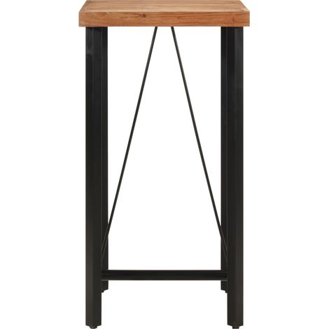 Table de bar,Table de Cuisine,Table Haute 55x55x107 cm bois massif d'acacia et fer CFW654148 (1/5)
