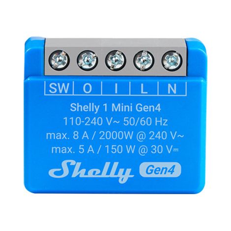 Shelly Relais "1 Mini Gen4" WLAN BT máx. 8A 1 canal WLAN Matter Zigbee Bluetooth Unterputz (1/4)