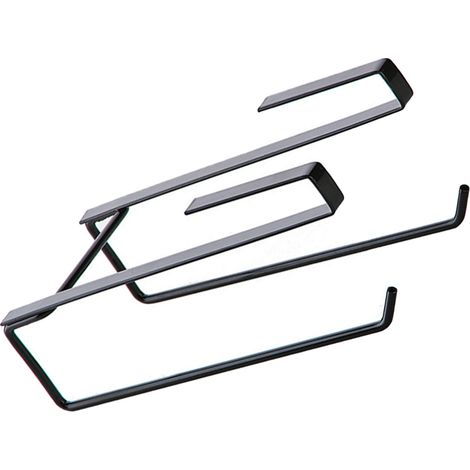 Porte-Papier-Toilette - Support Pour Essuie-Tout En Fer Forgé - Montage Mur Ou Porte - Pour Salle De Bain Cuisine Séjour - 1 Pièce (1/5)