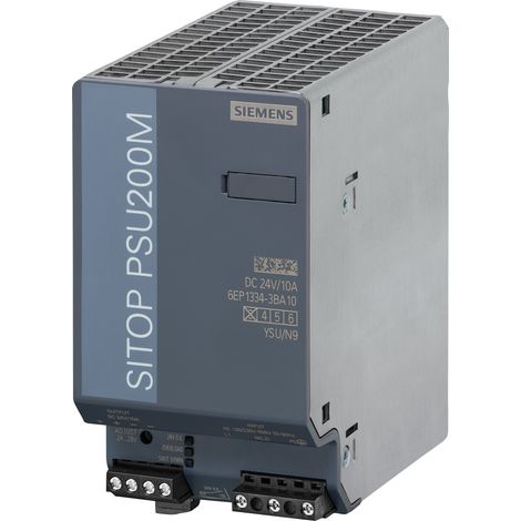 Alimentation pour rail DIN Siemens, série SITOP PSU200M, 24V c.c. 10A, 85 264V c.a., 240W ( Prix pour 1 )