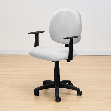 Housse de chaise de bureau pivotante ISO, velours, gris clair (1/5)
