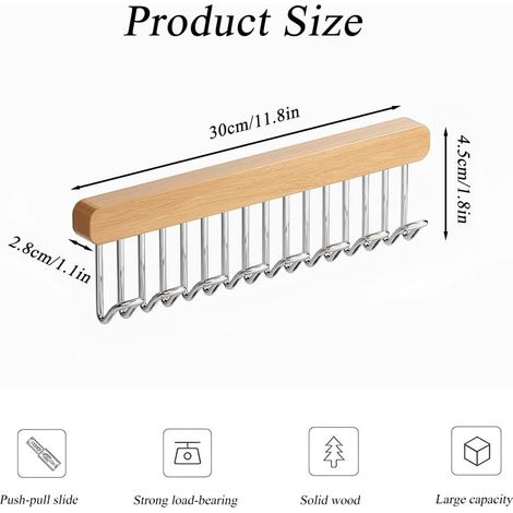 Lot de 2 cintres de ceinture extractibles pour placard, débardeur, soutien-gorge, porte-manteau, 8 crochets (1/5)