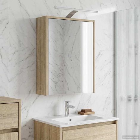 Armario con espejo de baño Roble 43 x 16 x 62.5 cm