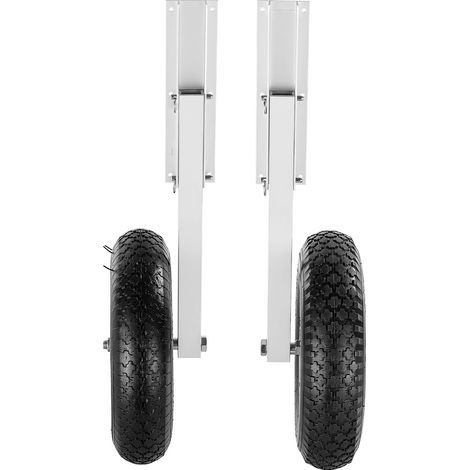 Bootsslippenräder, Tragkraft 136,1 kg, 381 mm Heckspiegelräder aus Aluminiumlegierung, aufblasbare Reifen, faltbar, 4 Schnellverschlüsse, 4,5 m Schlauchboot (1/5)