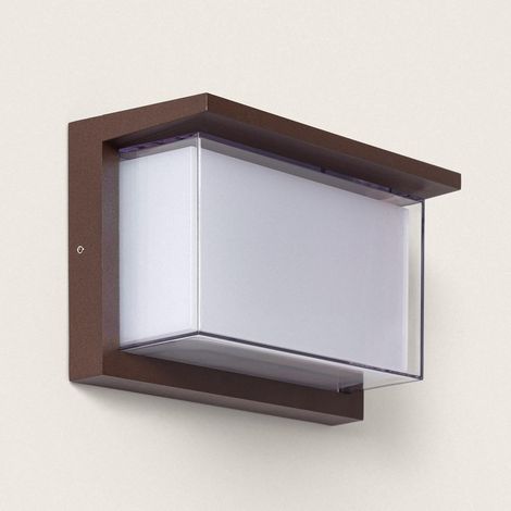 Applique da Parete per Esterni LED 12W Alluminio CCT Selezionabile Doppio Diffusore Arelien Oscilum Ossido