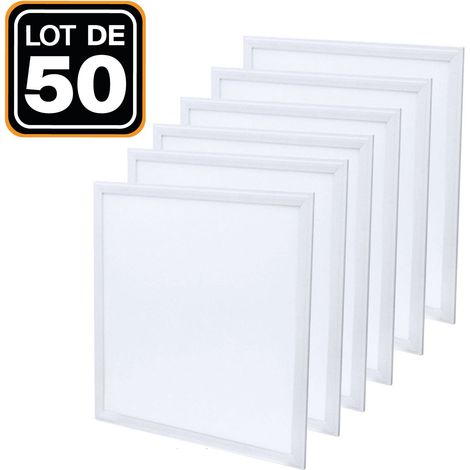 Europalamp – Lot de 50 dalles led 40W 60x60cm – PMMA blanc neutre 4000K – 3600 lumens – Installation encastrée ou suspendue