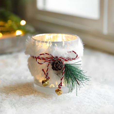Verre En Verre - Design De Noël Avec Motifs Sculptés - Pour Décoration Ou Boisson - 7 5 X 7 5 X 8 Cm - Blanc - 1 Pièce (1/5)