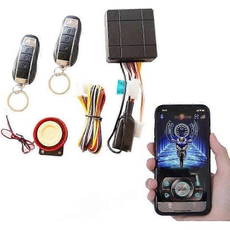 Alarme moto à commande intelligente, démarrage à distance, système de contrôle sans clé via application mobile, verrouillage électrique du moteur, sirène d'alarme moto (1/4)