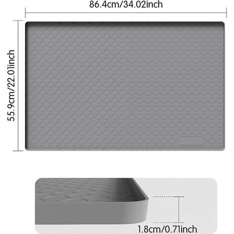 Tapis de litière pour chat imperméable et antidérapant - Tapis de gamelle en silicone lavable pour animaux de compagnie