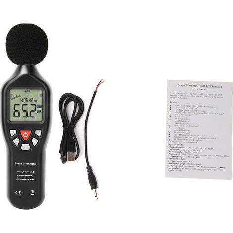 Sonomètre professionnel, enregistreur de données, testeur Audio de bruit 30dB-130dB (1/4)