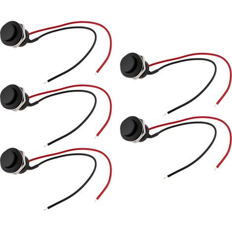 Lot de 5 Pièces Interrupteurs pour Voiture 16 Mm Longueur de Fil 150 Mm pour Contacteur de Démarreur Électromagnétique (1/5)