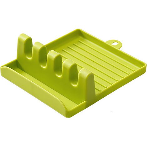 Repose-cuillère à ustensiles polyvalent, gain de place, spatule, louche, support de couvercle de Pot, support pour dessus de cuisinière de cuisine, vert (1/5)