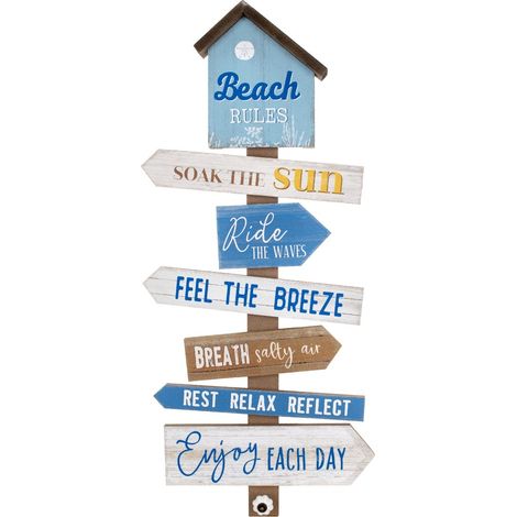 Signes Grimalt Mur de figurines marins Adorno  Wall Adgane Beach Blue Wood Plaques 6x35x83cm 26498 (1/4)