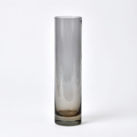 Vase pour fleur unique en verre gris fumé modèle 15 (1/5)