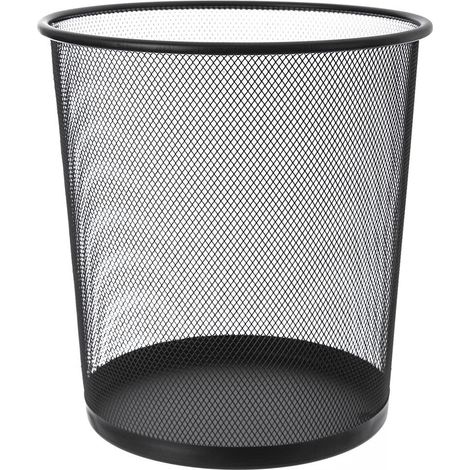 Cubo de basura metálico negro 6L para espacios modernos