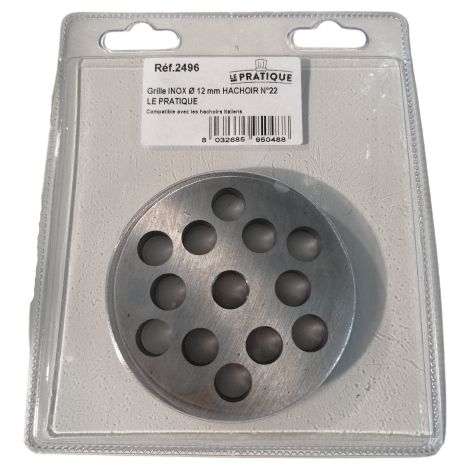 Rejilla de acero inoxidable ø 12 mm universal para picadora N°22 - El Práctico