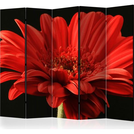 Paravento - Red gerbera flower II [Room Dividers] - 225x172 (1/4)