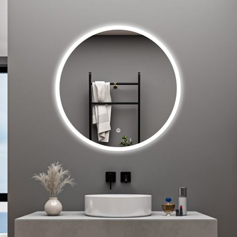 AICA SPECCHIO DA BAGNO ROTONDO DA 90CM CON LED, ANTIAPPANNAMENTO, 3 TEMPERATURE COLORE (1/5)