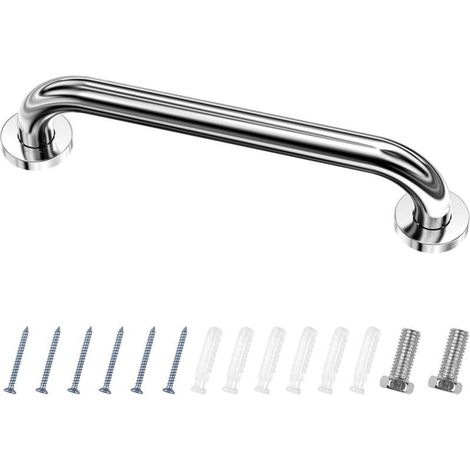 Barre d'Appui WC, Acier Inox Maintien Poignée Douche, 40cm Barre d'Appui Salle de Bain Coudée, Barres Douche, Baignoire Main Courante Inoxydable Âgées/Handicapées/Enfants (1/5)