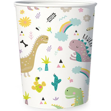 Bicchieri di carta con dinosauri, 220 ml, 6 pezzi. (1/3)
