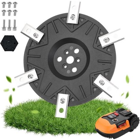 Disque de lames pour tondeuse - compatible avec worx landroid S&M - Inclus 6 lames et accessoires de vis (1/5)