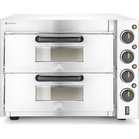 Four à pizza compact - 2 chambres Argent 230V/3000W 580x560x(H)435 mm - Hendi