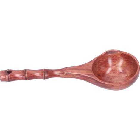 Cuillère à soupe en bois résistante à l'usure, cuillère à porridge, cuillère à soupe avec trou de suspension pour la cuisine domestique (1/5)