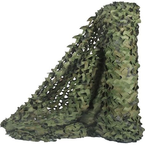 QAZQA Voile d'ombrage Rectangulaire Design Ombrière Camouflage,Toile D'ombrage Ajourée Camouflage, 4x6,Bois (1/5)