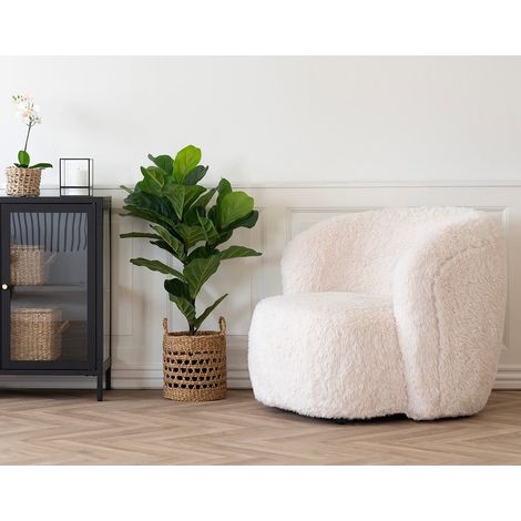Maeto - fauteuil - en fausse fourrure - ecru (1/5)