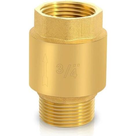 Pair Clapet anti-retour en laiton, filetage 3/4\" AG vers IG, 3/4\" AG x IG Inline en laiton, clapet anti-retour pour conduite d'eau, pompes de jardin, alimentation en eau
