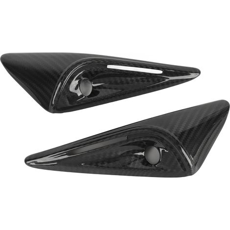 Lot de 2 caches de ventilation pour caméra de garde-boue latéral, finition fibre de carbone résistante aux UV, pour Tesla Model S 2023+, brillant (1/5)